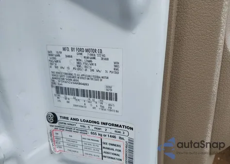 2010 Ford F-150 King Ranch из США, поврежденный, VIN 1FTFW1CV3AKB04283